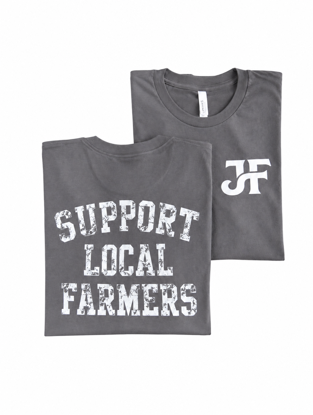Gray Support Local Farmers T-shirt